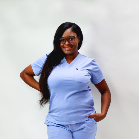 Timeless Ceil Blue Scrub Top